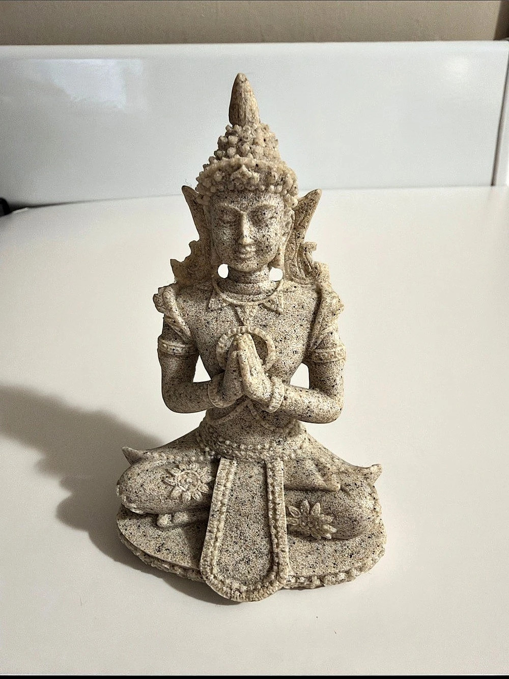 Buddha Meditation Sculpture in Cream